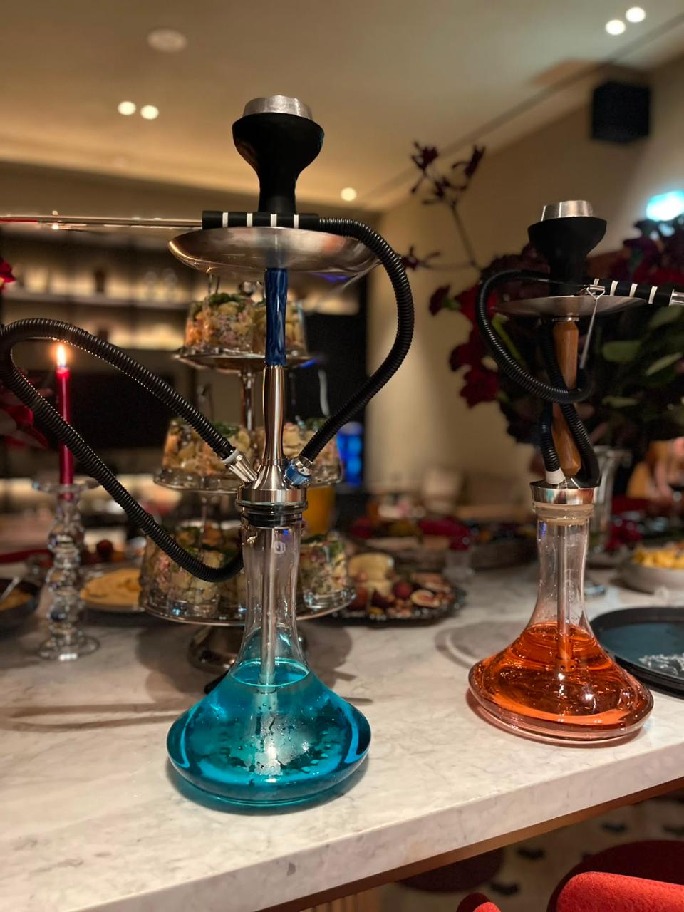 Shisha home rental prepared at house and ready to smoke